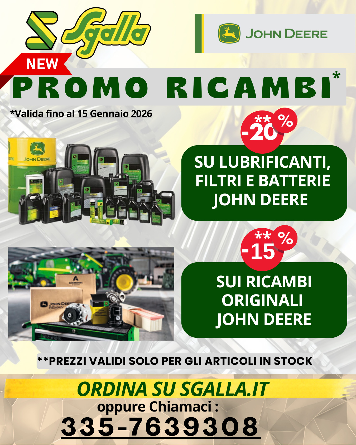 Testo con sfondo - Promo Lubrificanti John Deere