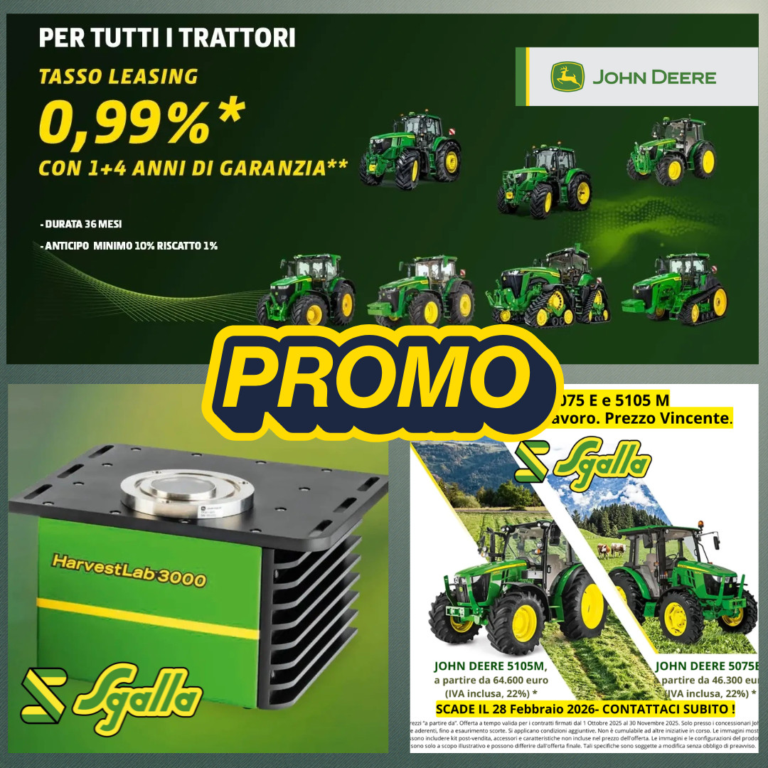 Testo con sfondo - Promozioni Sgalla John Deere