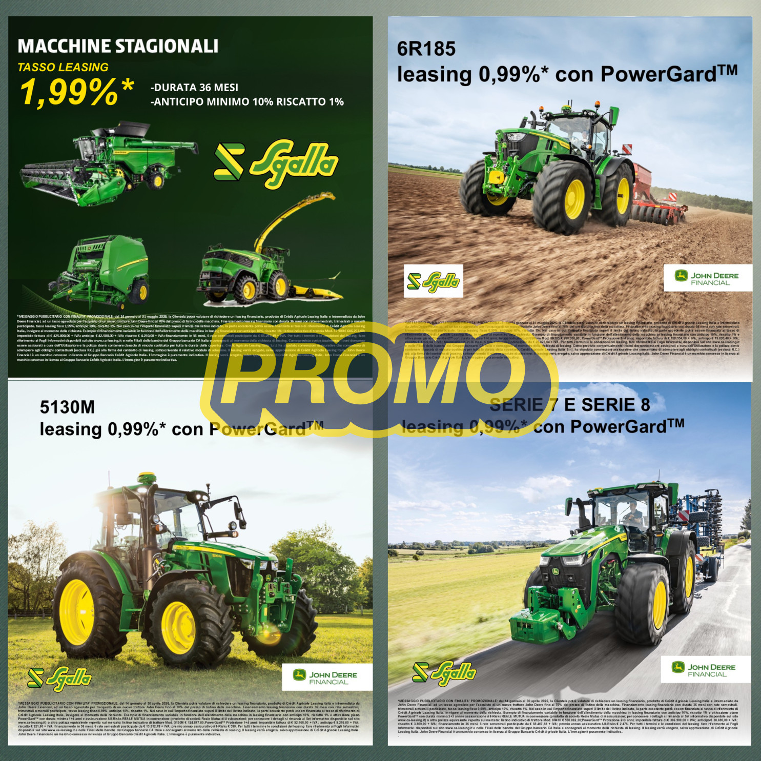 Testo con sfondo - Promozioni Sgalla John Deere