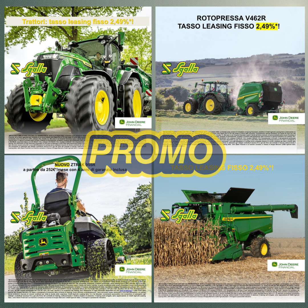 Testo con sfondo - Promozioni Sgalla John Deere