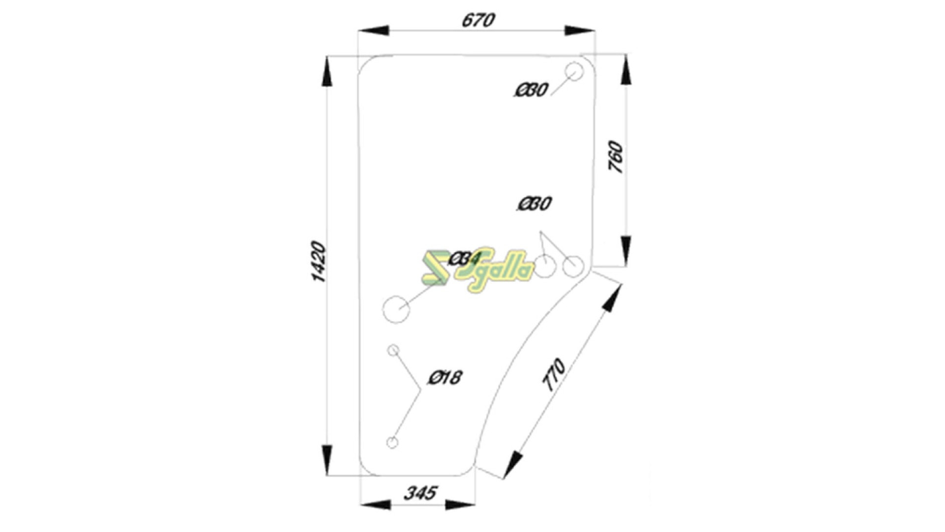 Vetro porta Kramp ref. L169102KR