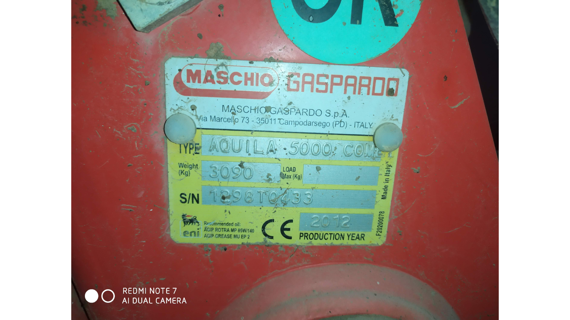 Erpice Maschio Aquila Rapido 5000 usata