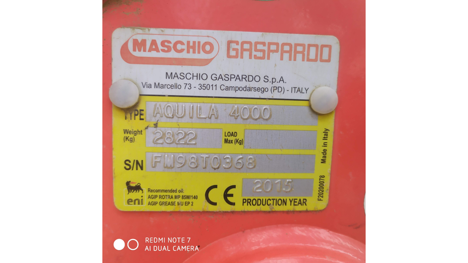 Erpice Maschio Aquila 4000 usata