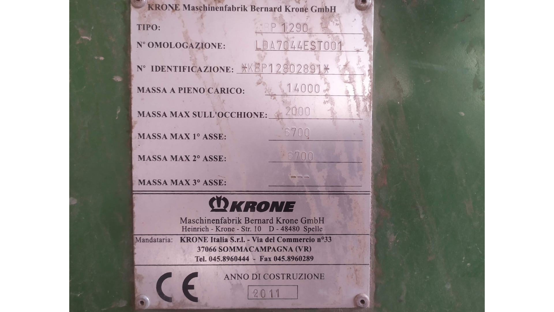 Pressa quadra Krone BP 1290 usata