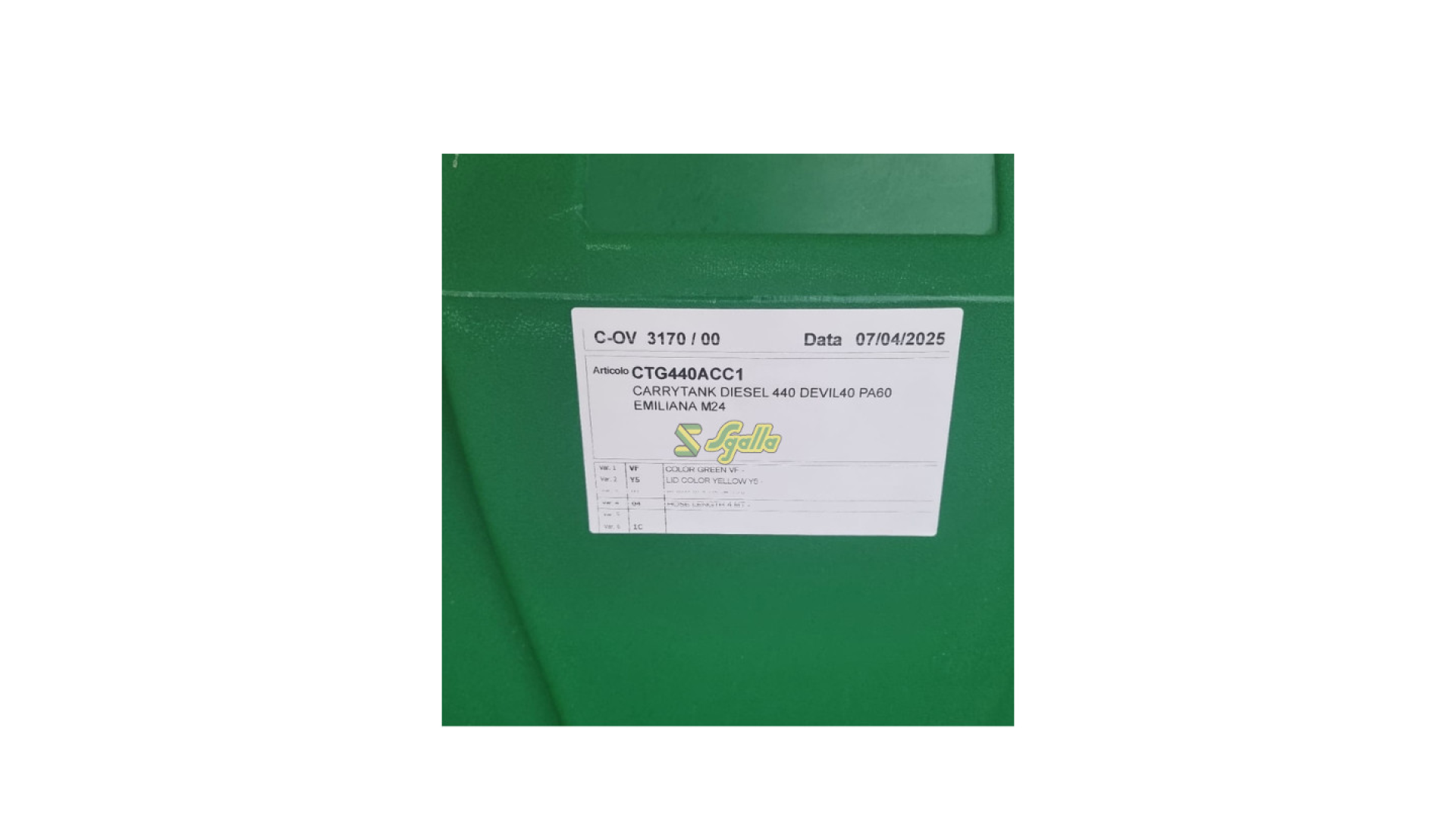 Serbatoio Carrytank Diesel 440 Devil PA60