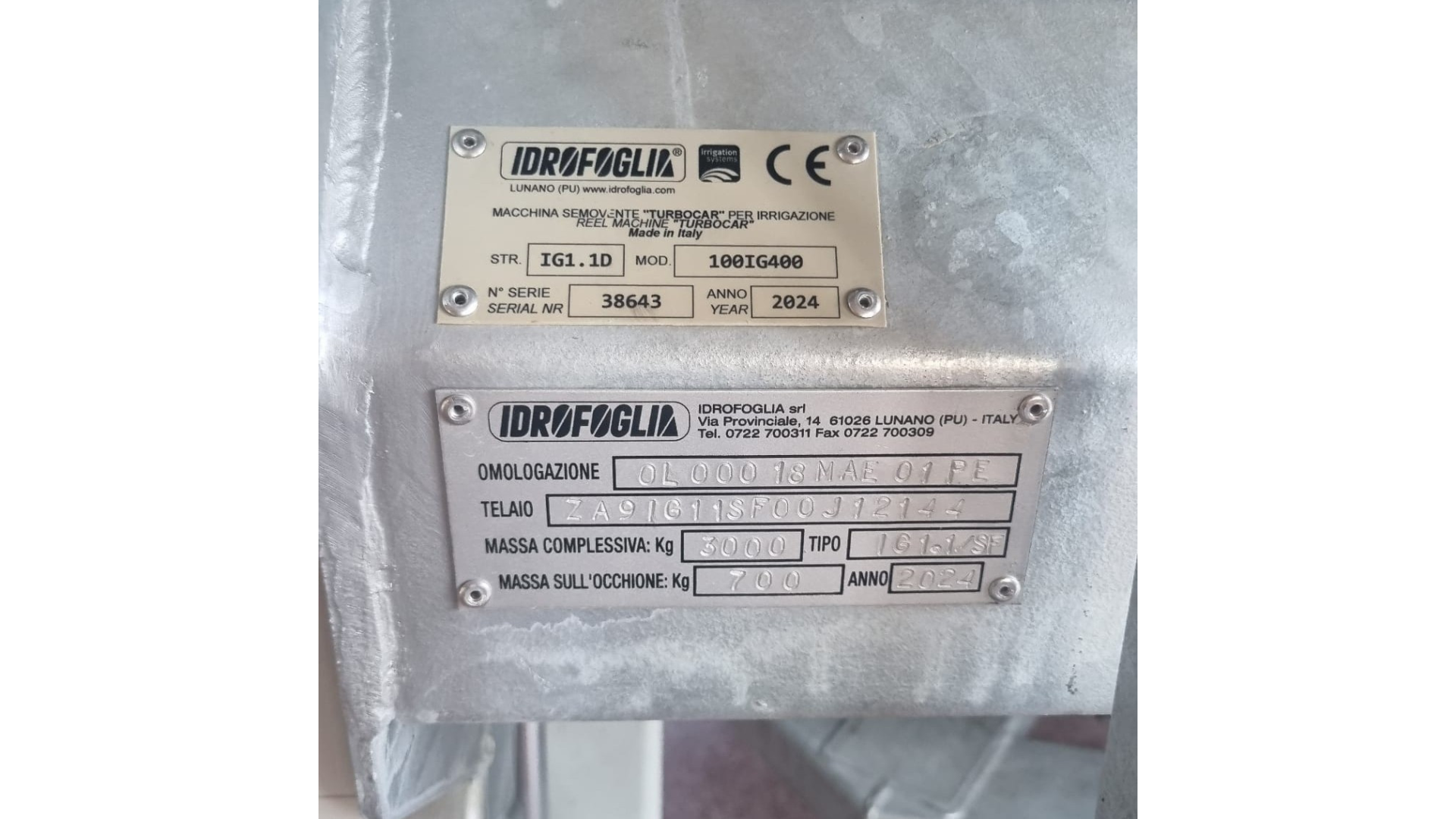 Irrigatore Idrofoglia Turbocar IG1.1D 100 IG 400