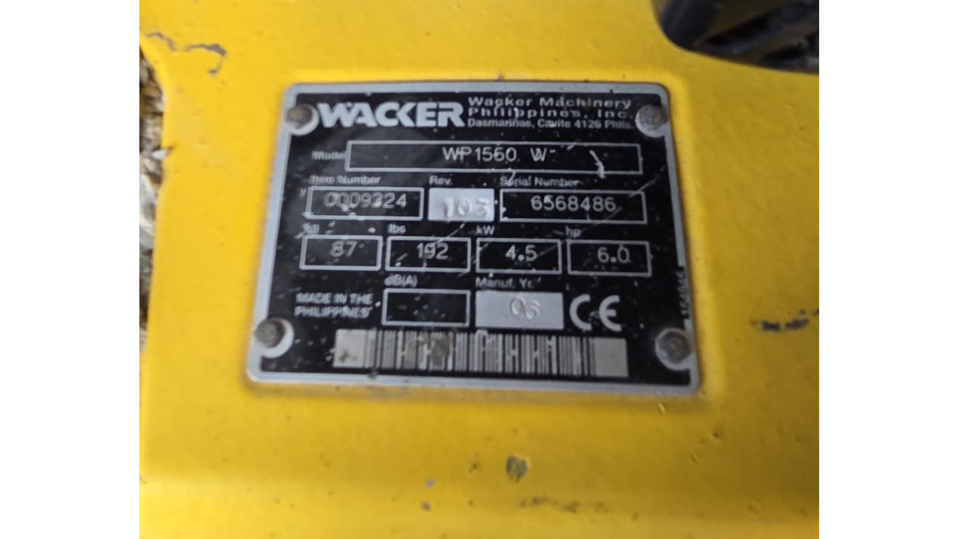 Piastra Vibrante Wacker Neuson WP 1550 usata