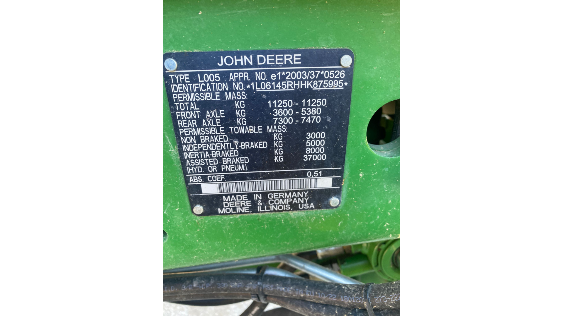 Trattore John Deere 6145R Usato