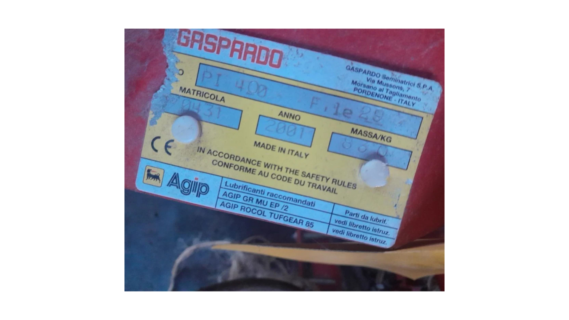 Seminatrice Gaspardo PI 400 Usata