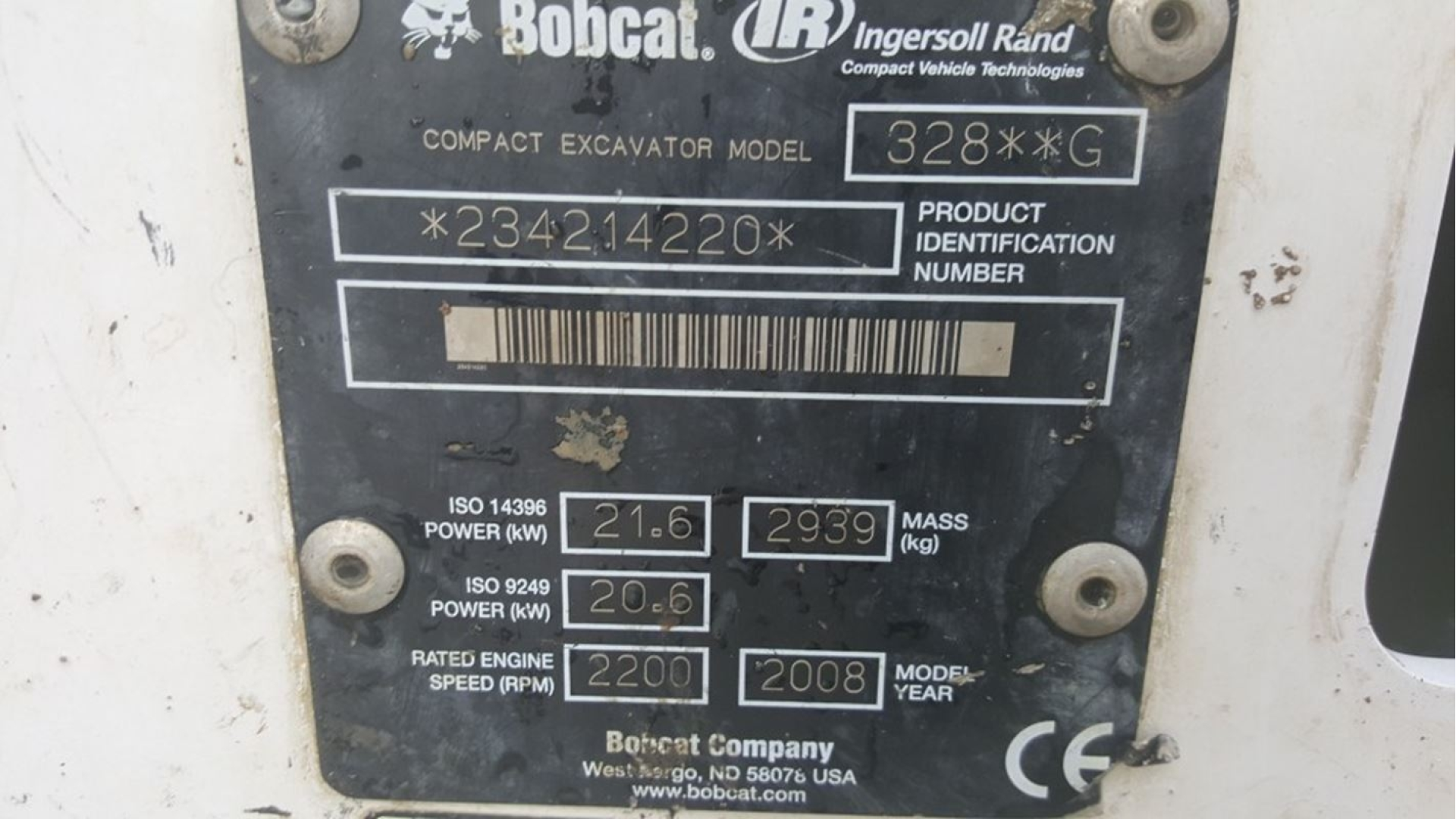 Miniescavatore Bobcat 328 usato