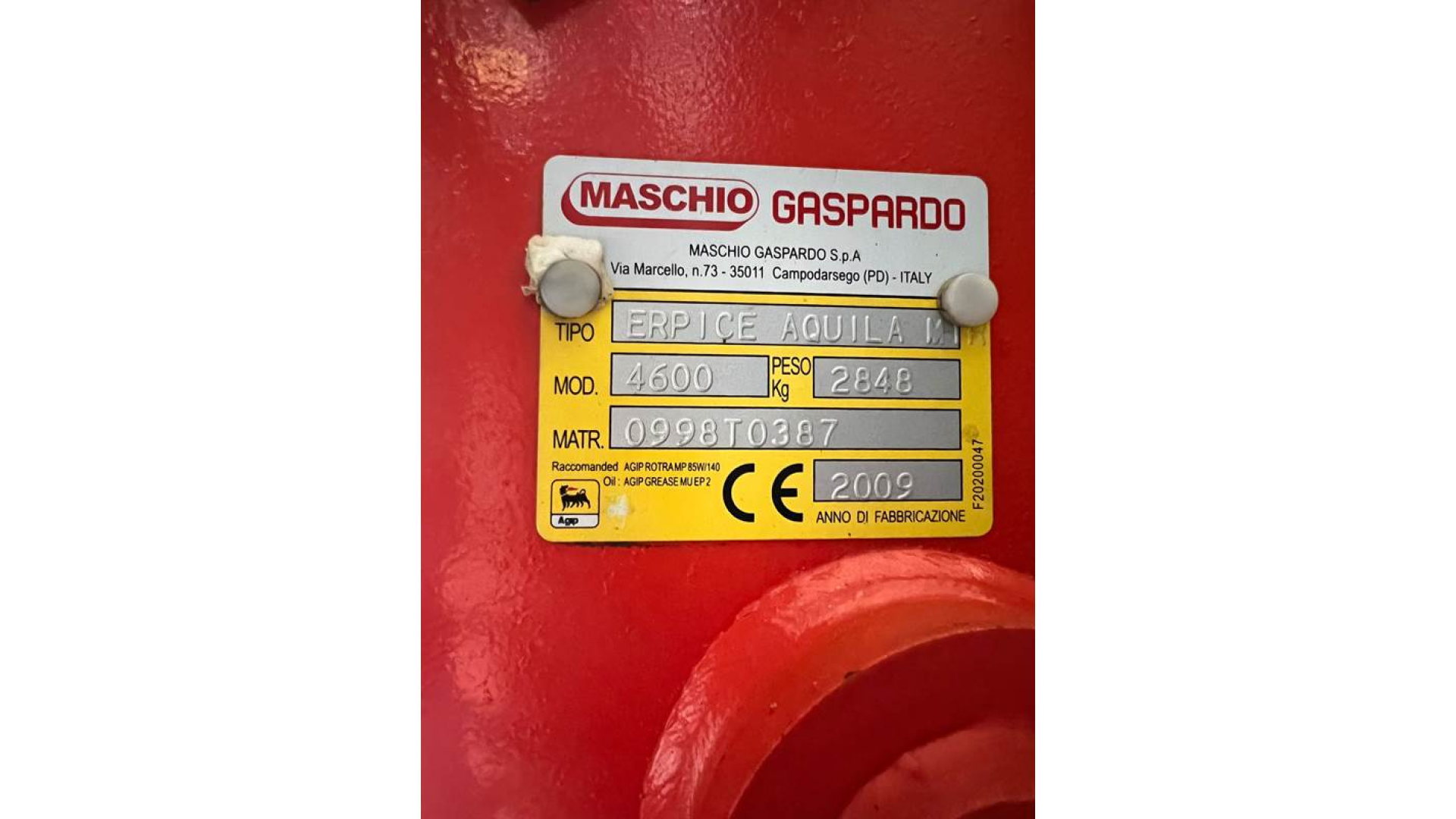 Erpice Maschio Aquila-Rapido 4600 usata in vendita