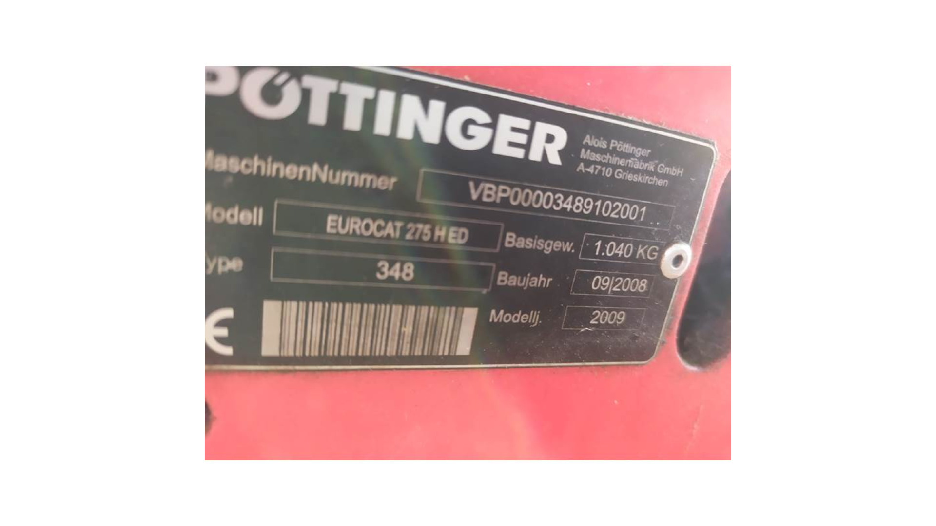 Falciacondizionatrice Pöttinger Eurocat 275 H ED usata