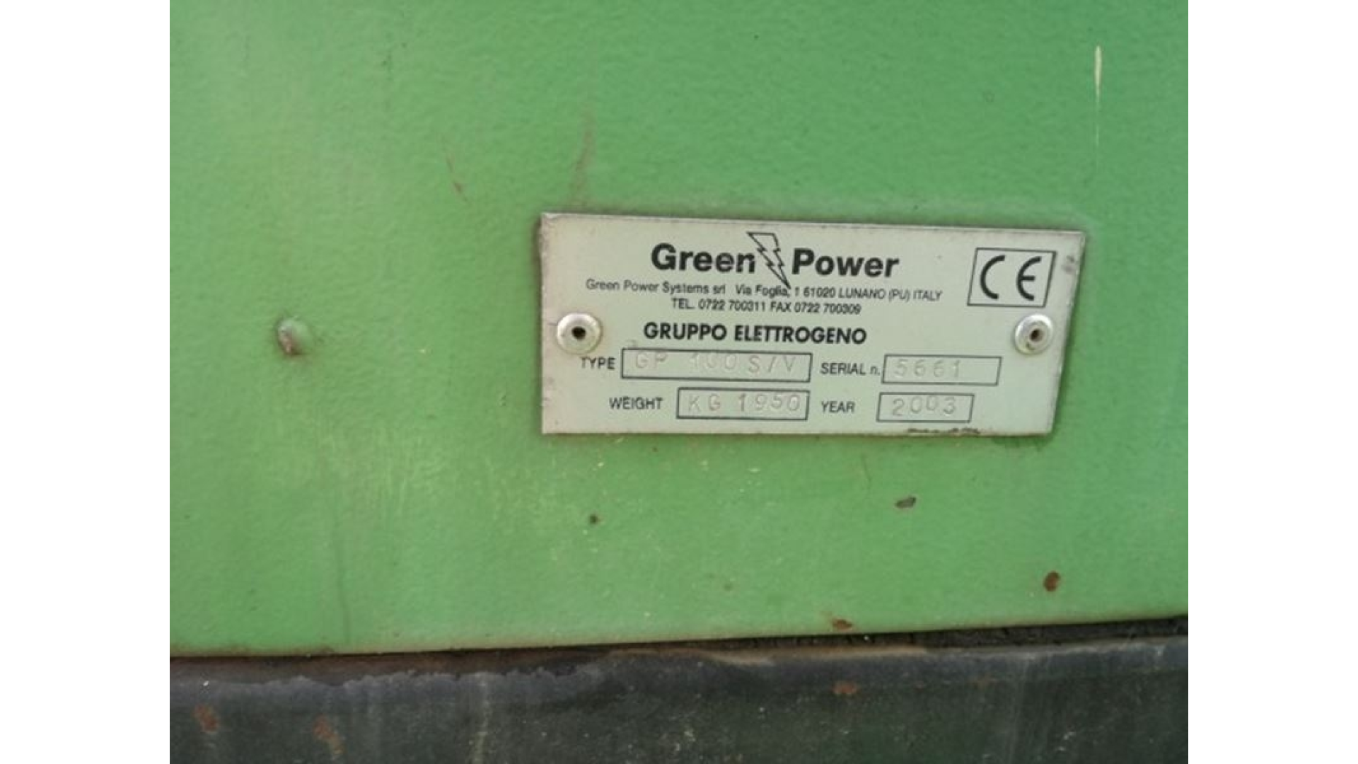 Gruppo elettrogeno Green Power GP 100 S/V usato